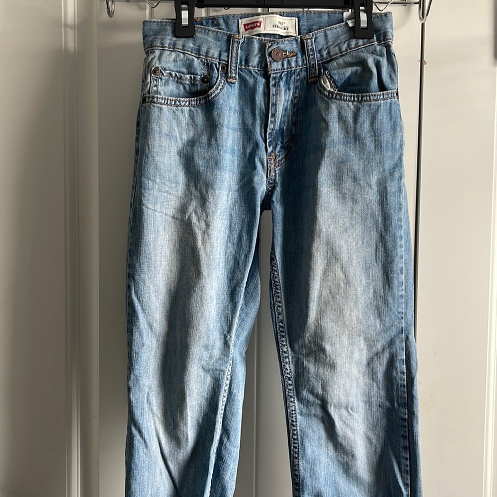 Boys Pants: Levis 505 (12 slim) blue jeans faded